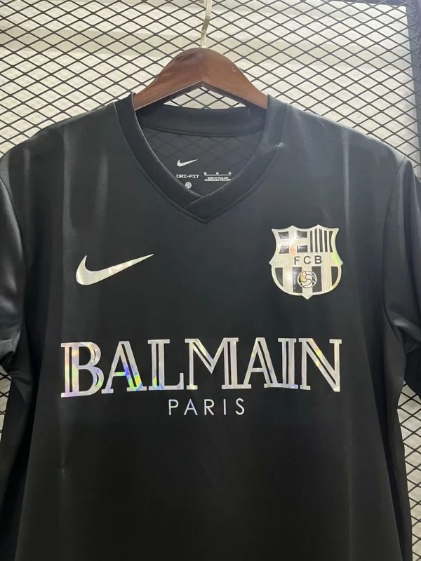 FC Barcelone Maillot foot  Balmain Noir 2024 2025