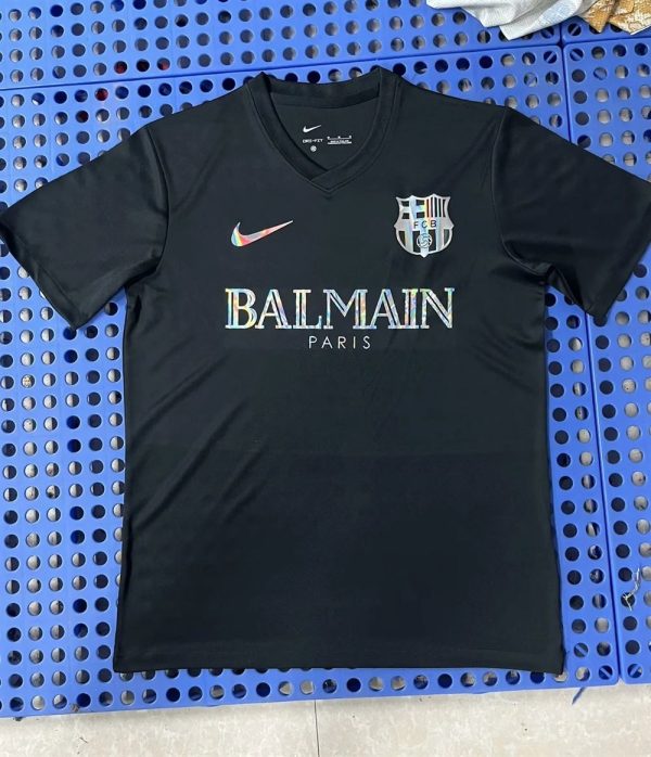 FC Barcelone Maillot foot  Balmain Noir 2024 2025