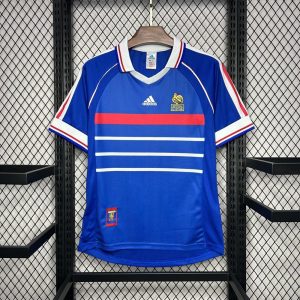 Camiseta retro de fútbol de la selección francesa 1998.