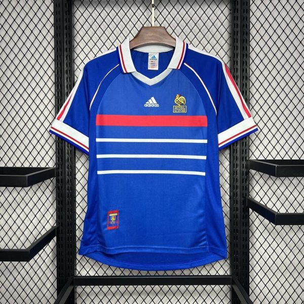 France team retro football jersey 1998