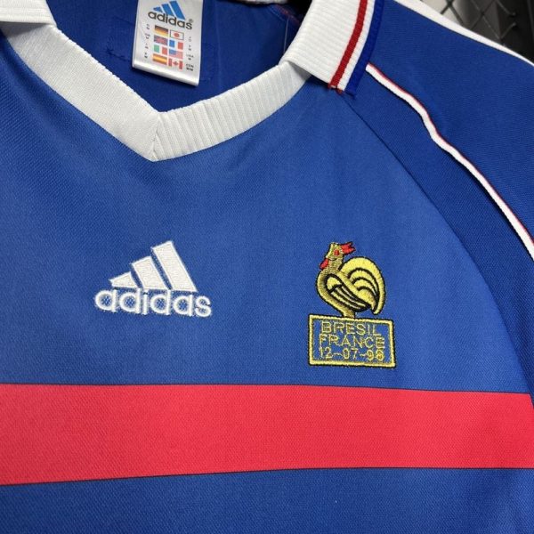 France team retro football jersey 1998