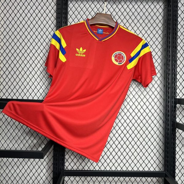 Camisa de futebol colombiana 1990 retrô